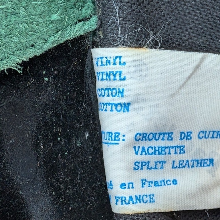 Paquetage Paris Green Pebbled Leather Satchel Bag Made in France Vintage