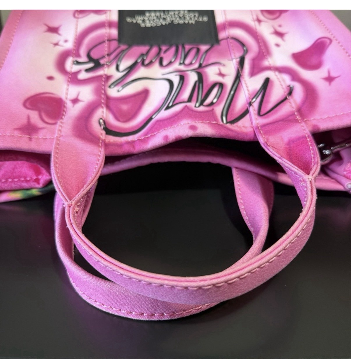 Marc Jacobs Small The Tote Bag Miami Graphic Print Pink Zip Tote w Strap