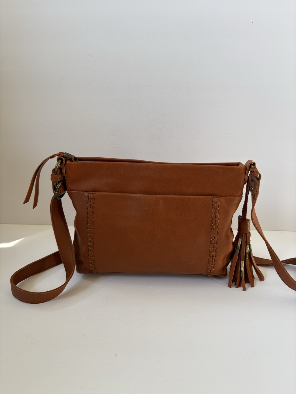 The Sak Rust Brown Melrose Crossbody Leather Bag Boho Western Hippie Career Work