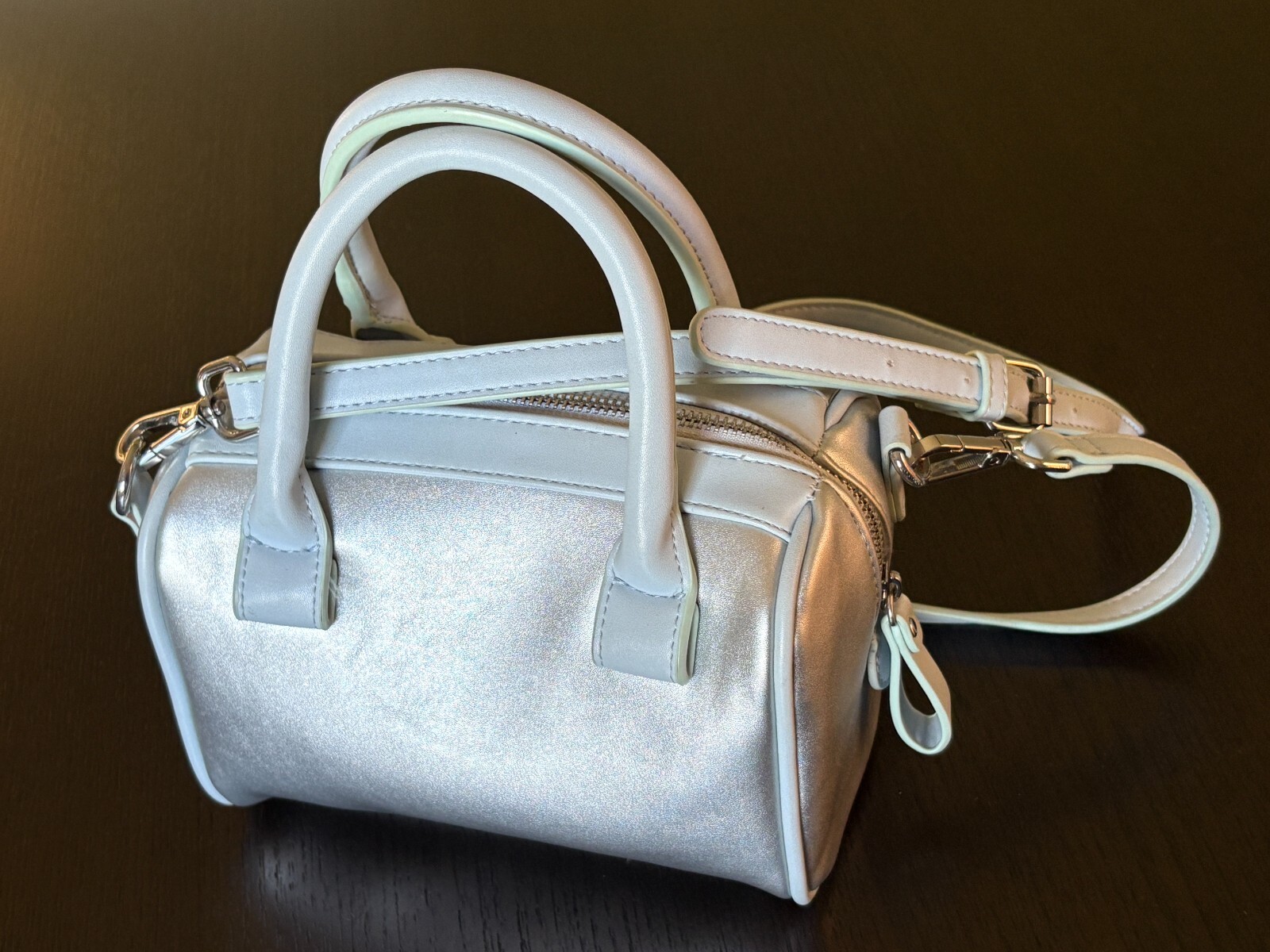 URBAN OUTFITTERS Small Satchel Bag Removable Crossbody Strap Baby Blue 7X6 Inch