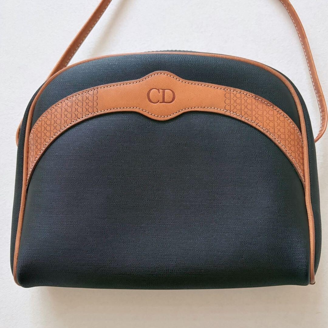 Christian Dior CD Logo Monogram PVC Leather Shoulder Bag Crossbody Auth