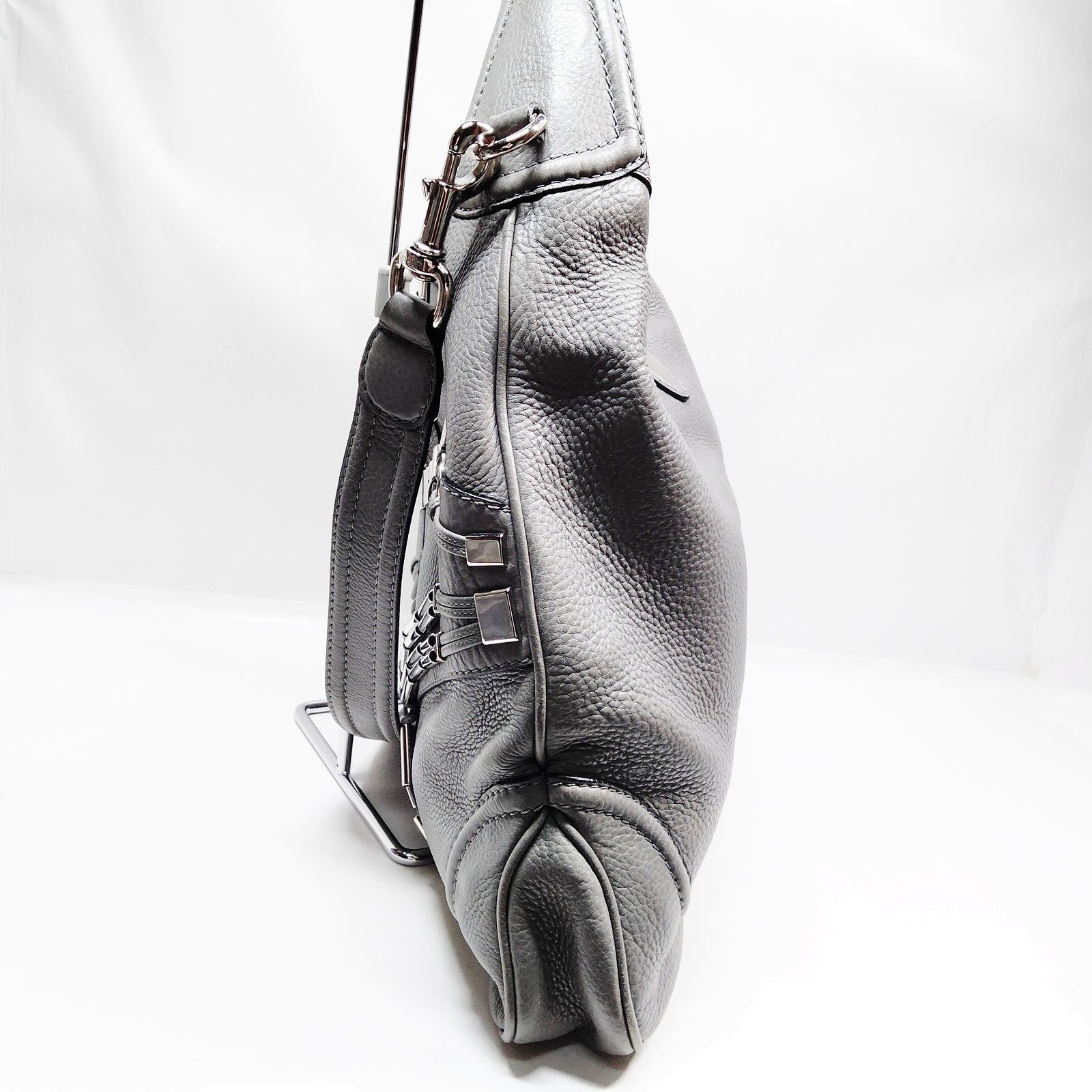 Gucci Shoulder Bag New Jackie Gray Leather 4526254
