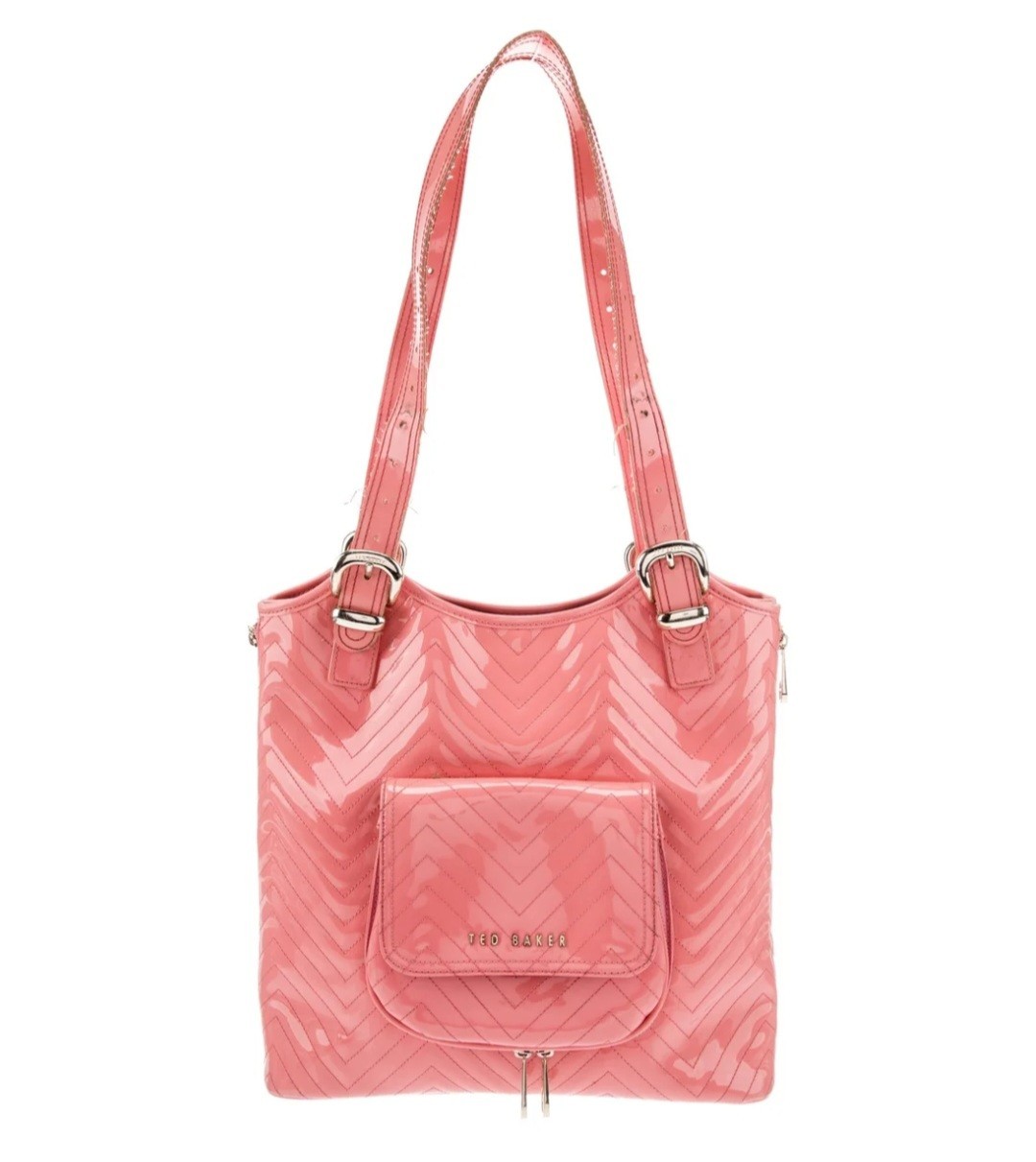 Ted Baker Tama Quilted Coral Pink Lether Tote, Great Condition, Large Size