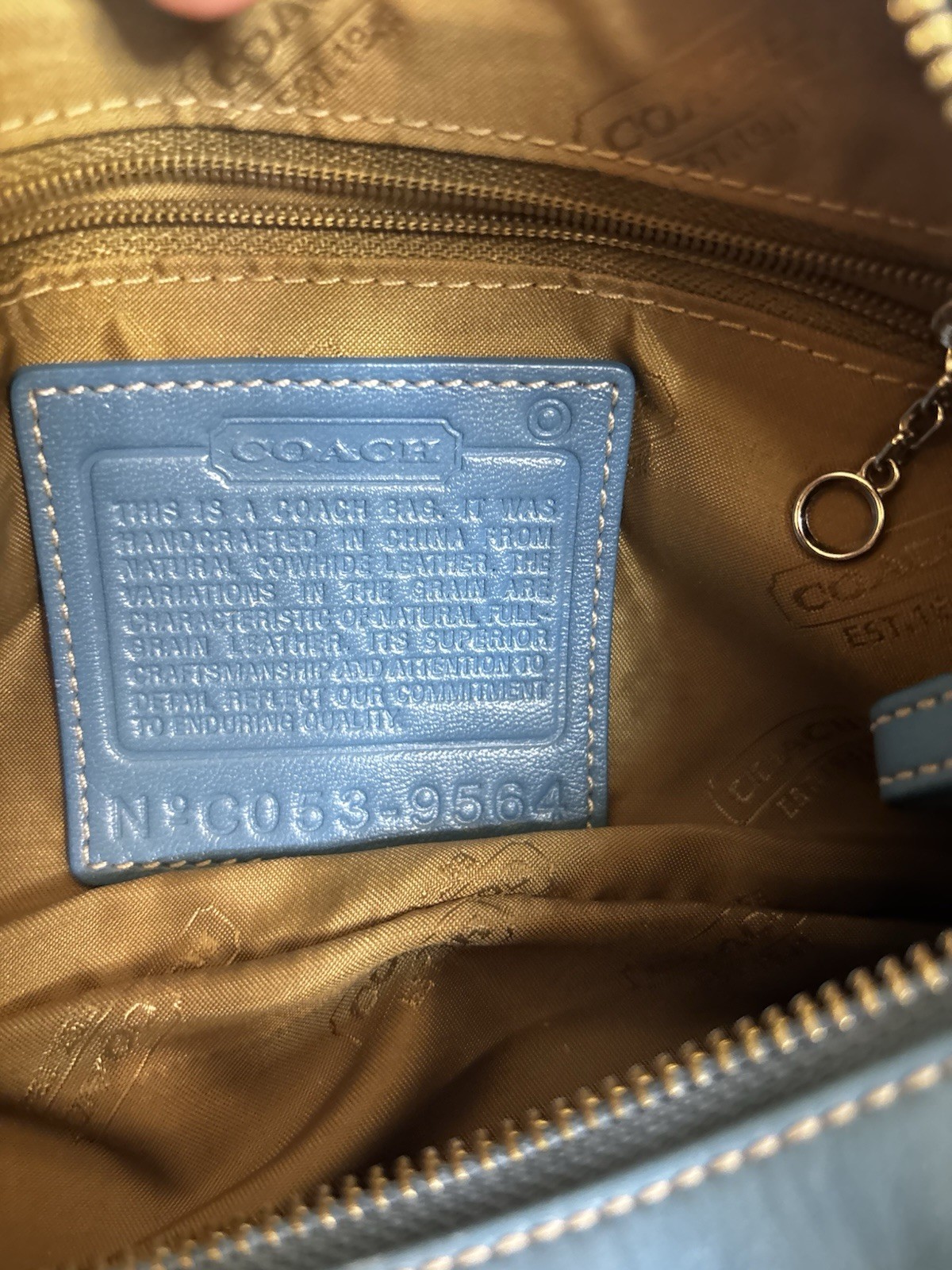Vintage Coach Blue Leather Mini Baguette Shoulder Bag Style 9564 Y2K