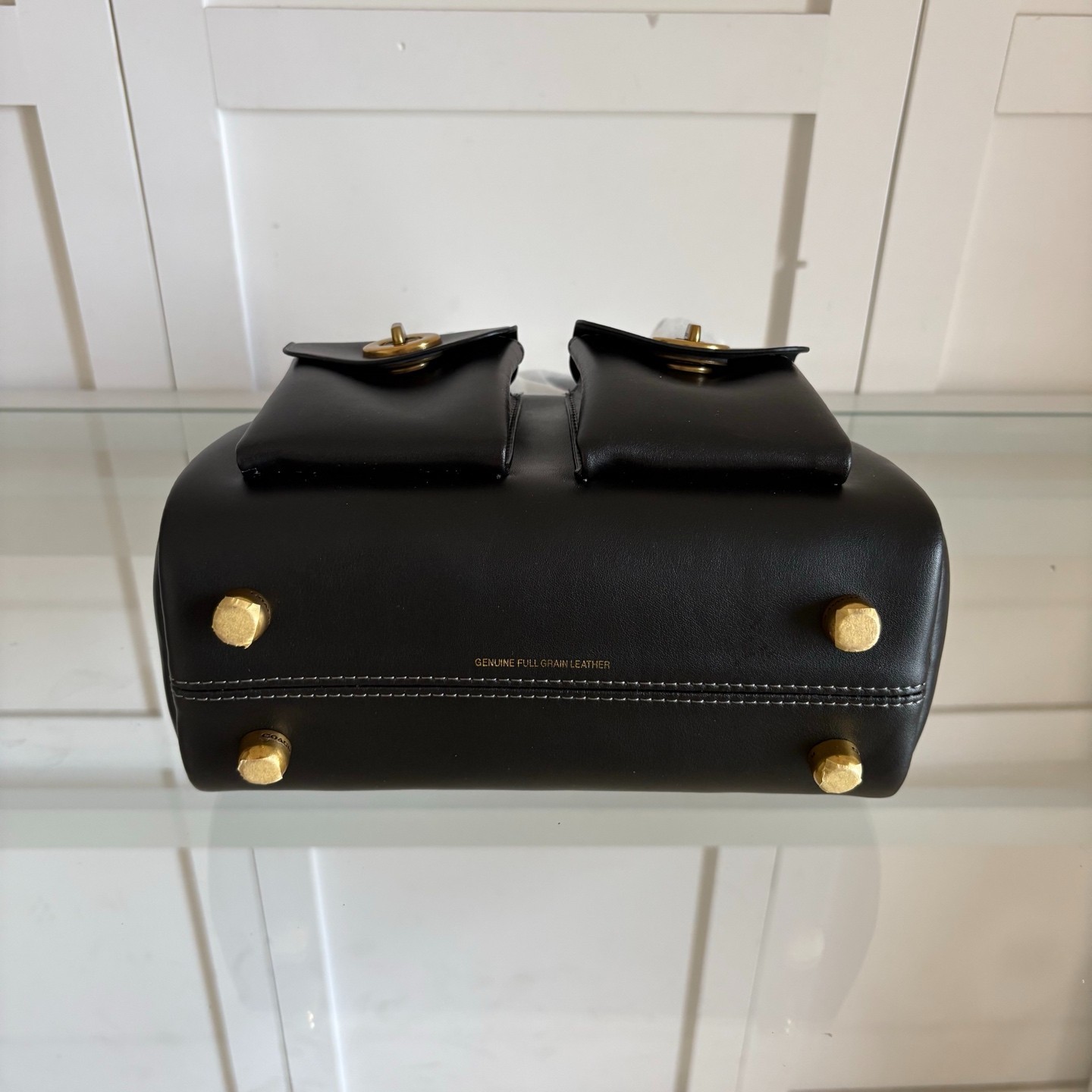 COACH Twin Turnlock Bag 20 CCC55 H 5.51 in × W 8.27 in × D 3.74 in Black