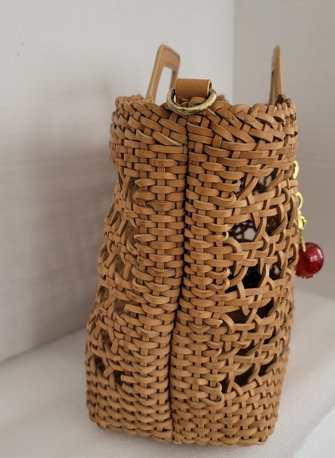 100% Genuine leather Artisan, Boho-chic, Geometric Open-Weave Tote / Crossbody