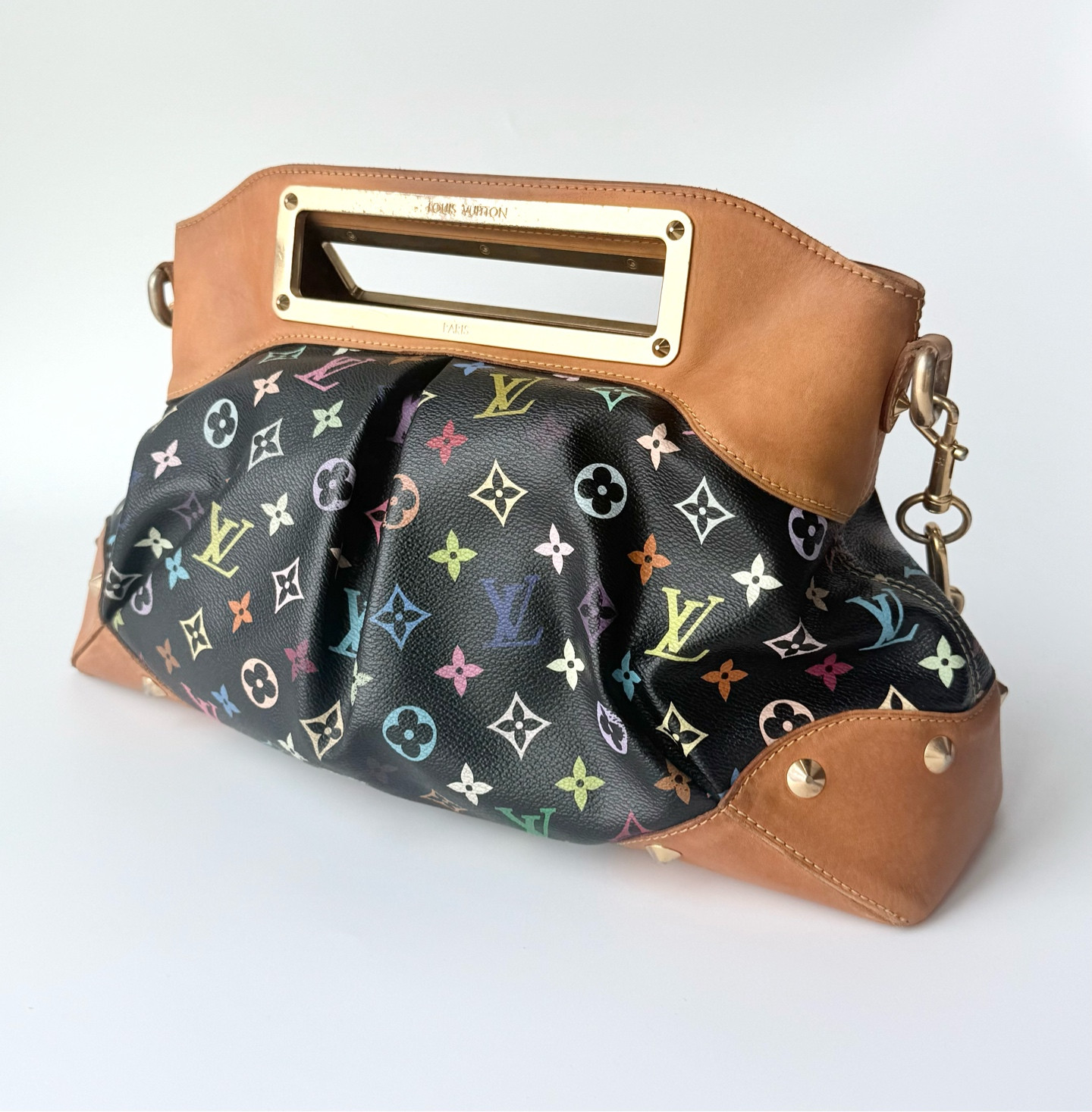 Louis Vuitton judy Monogram Multicolor Chain Bag Black 2Way