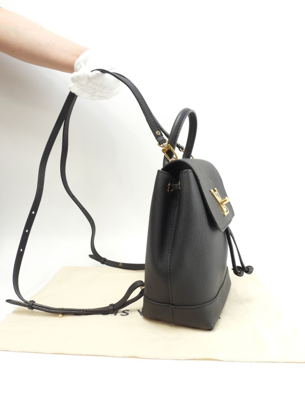 Louis Vuitton Lockme Mini M54573 Black Backpack 6.1*8.2*3.7 inch