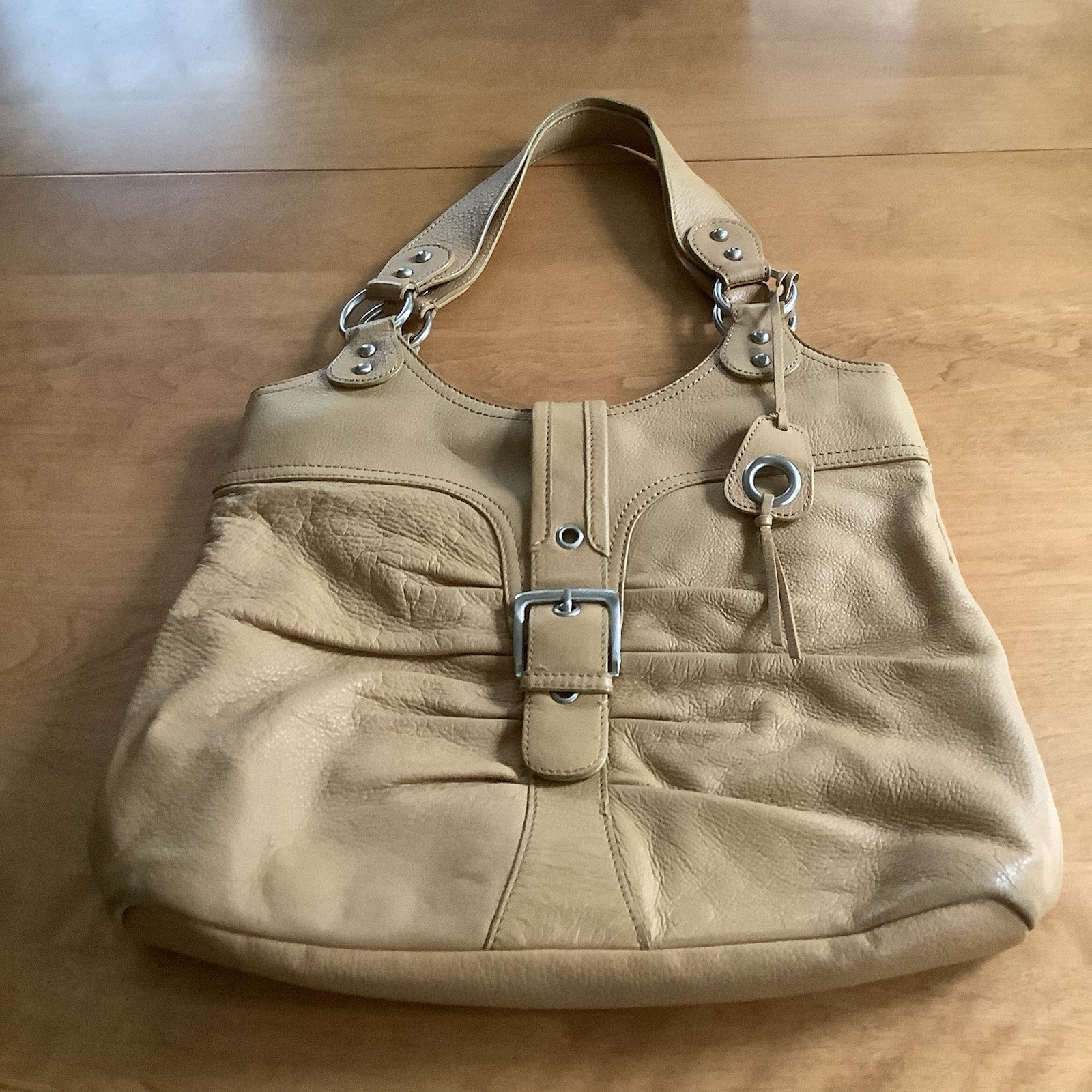 Vtg Wilson Leather Tan Handbag w 2 Straps Magnetic Snap Buckle, Charm EXCELLENT