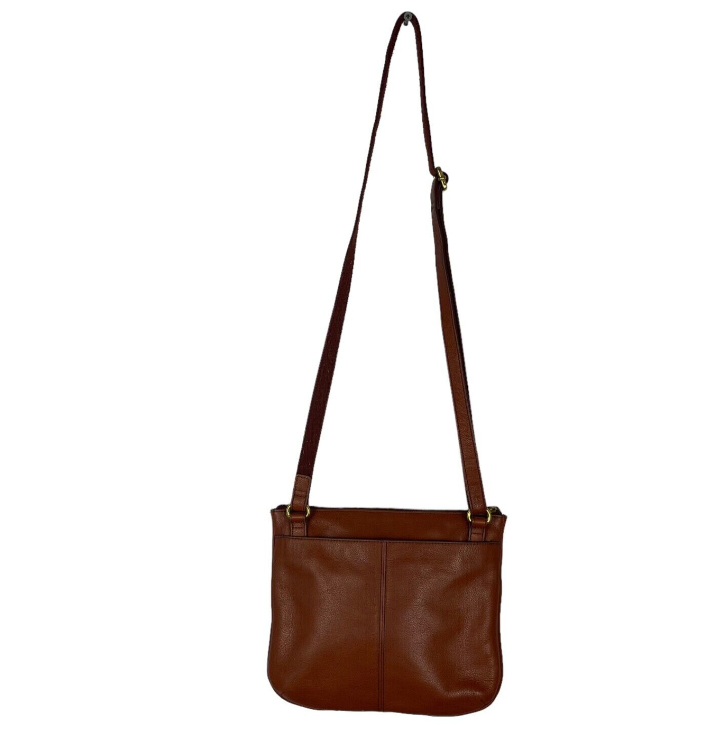 Fossil Chestnut Cowhide Pebbled Genuine Leather Adjustable Crossbody Bag Purse