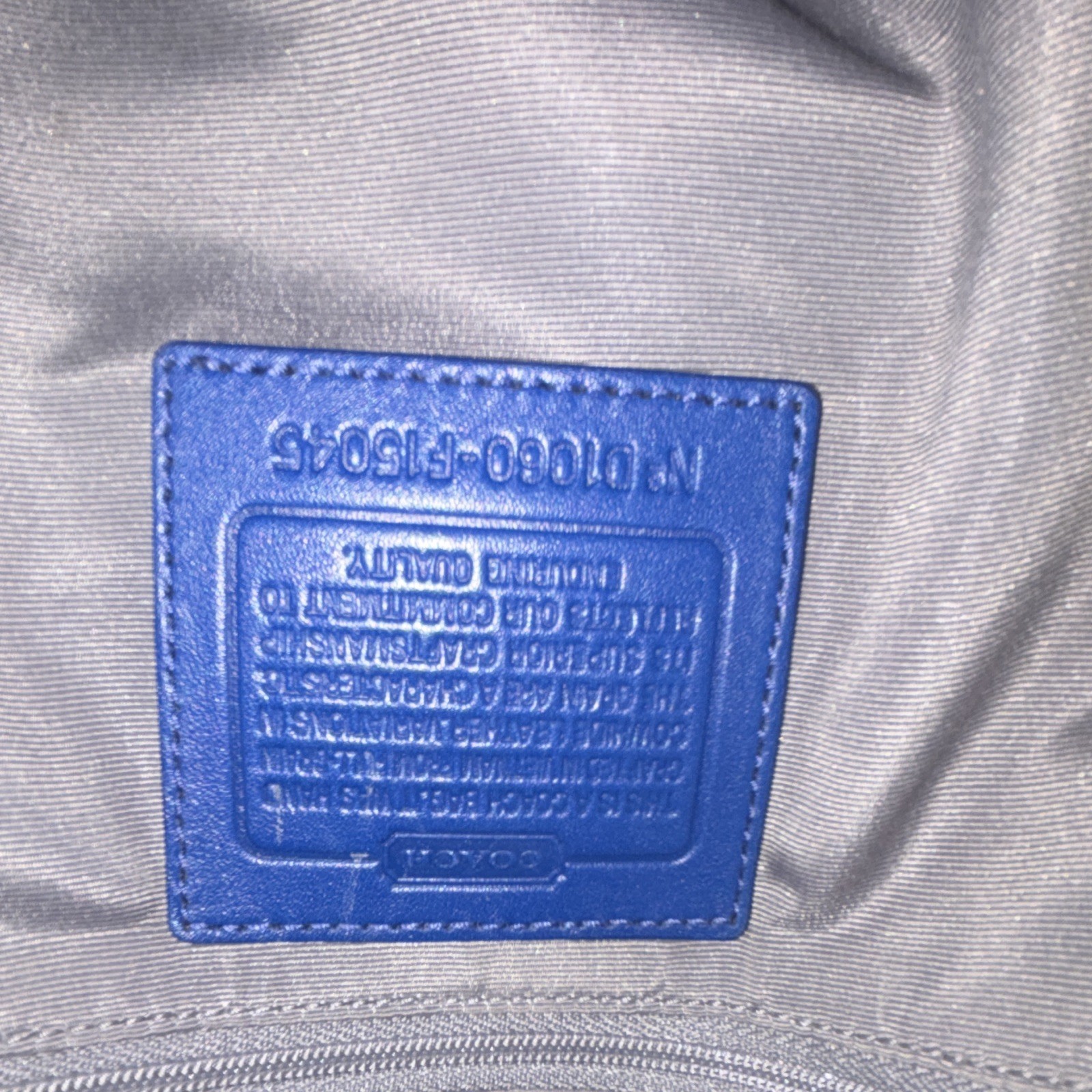 Coach Blue Satchel Top Handle Bag Zip Closure Silver Hardware Buckle Studs