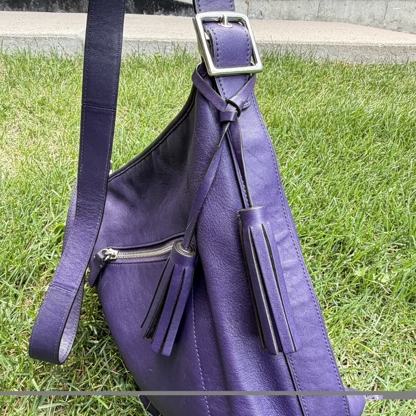 RARE Coach Legacy Marine Leather Duffle Hobo 19889 Vintage Shoulder Bag Purple