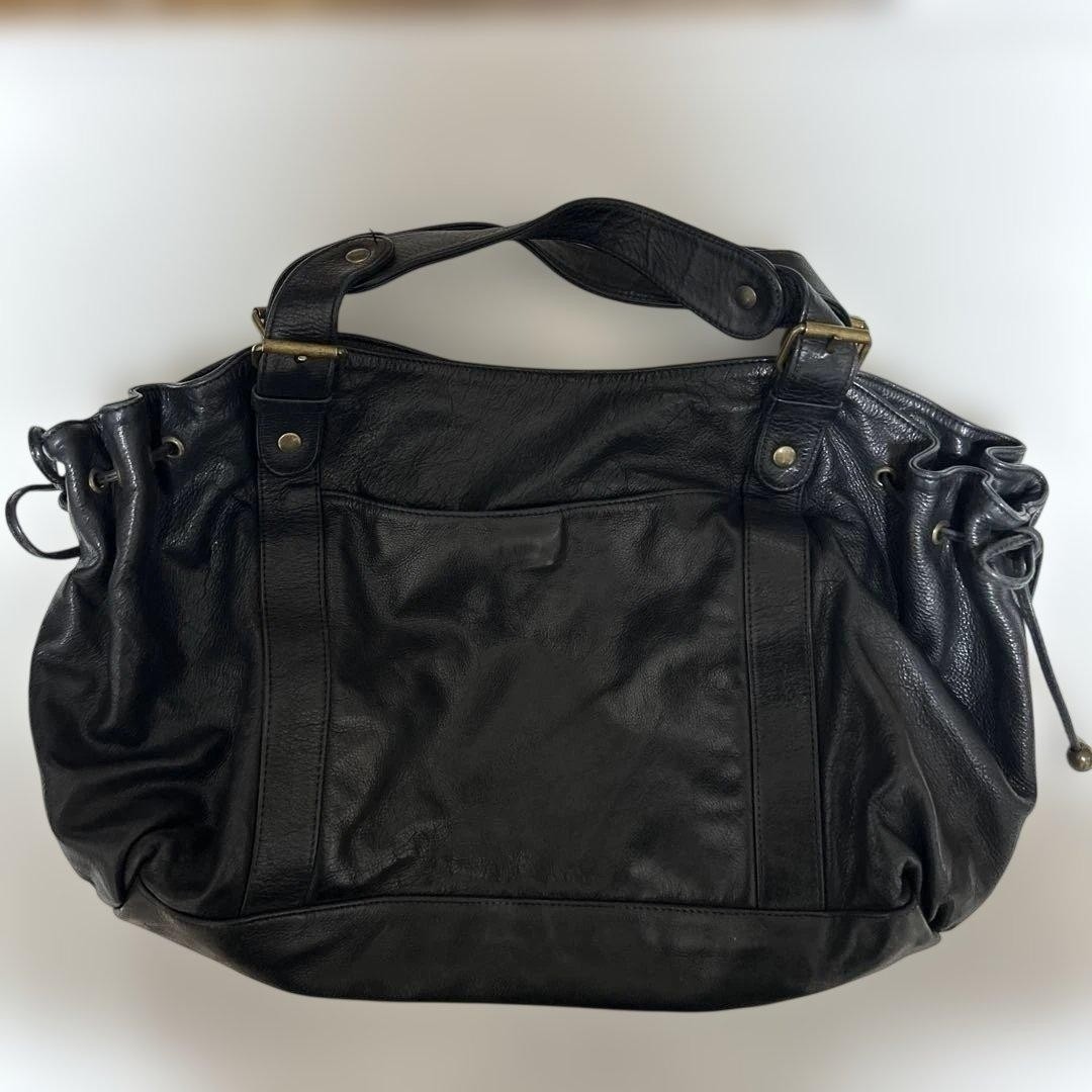GERARD DAREL Shoulder Bag Black Leather Magnetic Snap Closure With Storage Bag