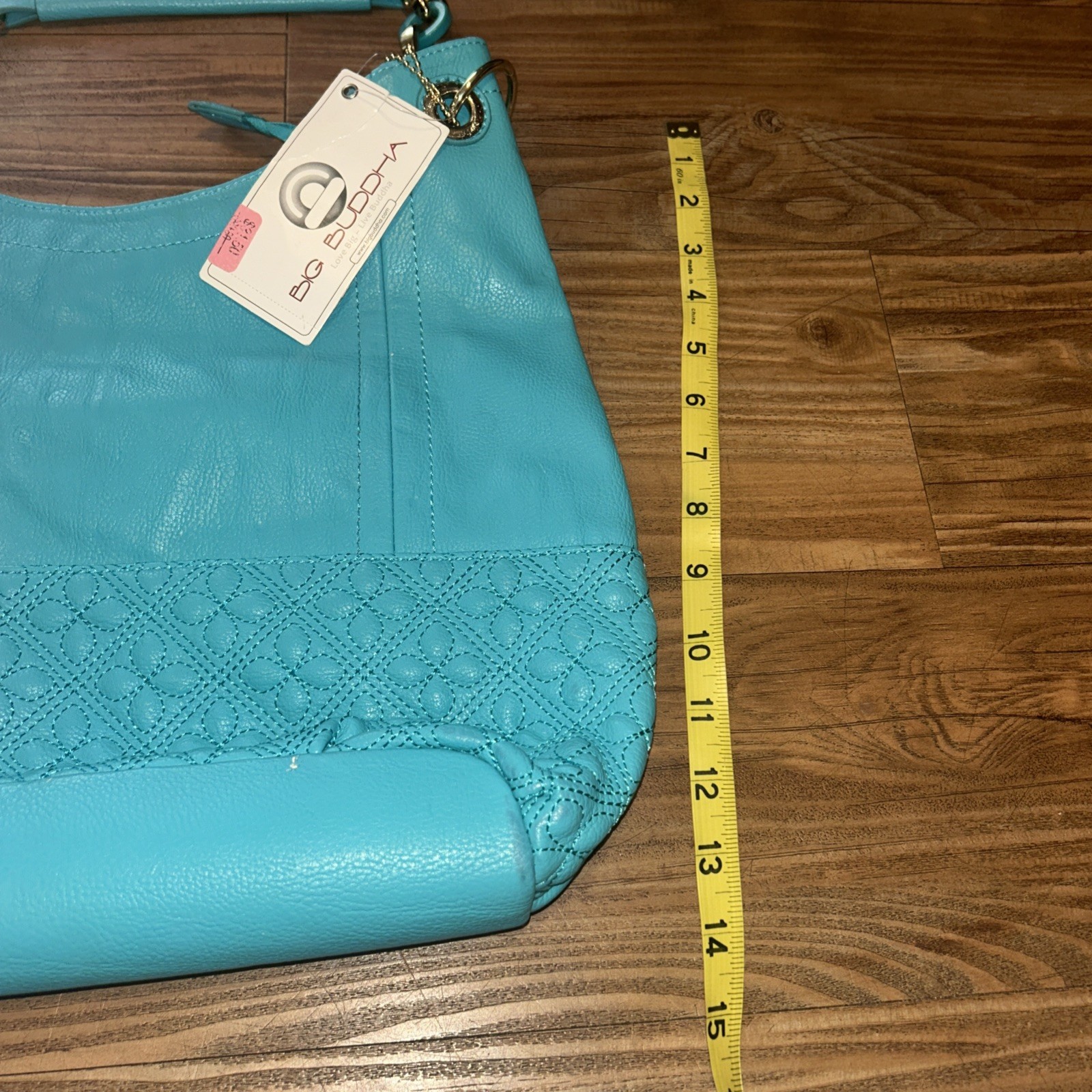 Big Buddha Large Jumbo Turquoise Blue Flower Purse New W/ Defect READ