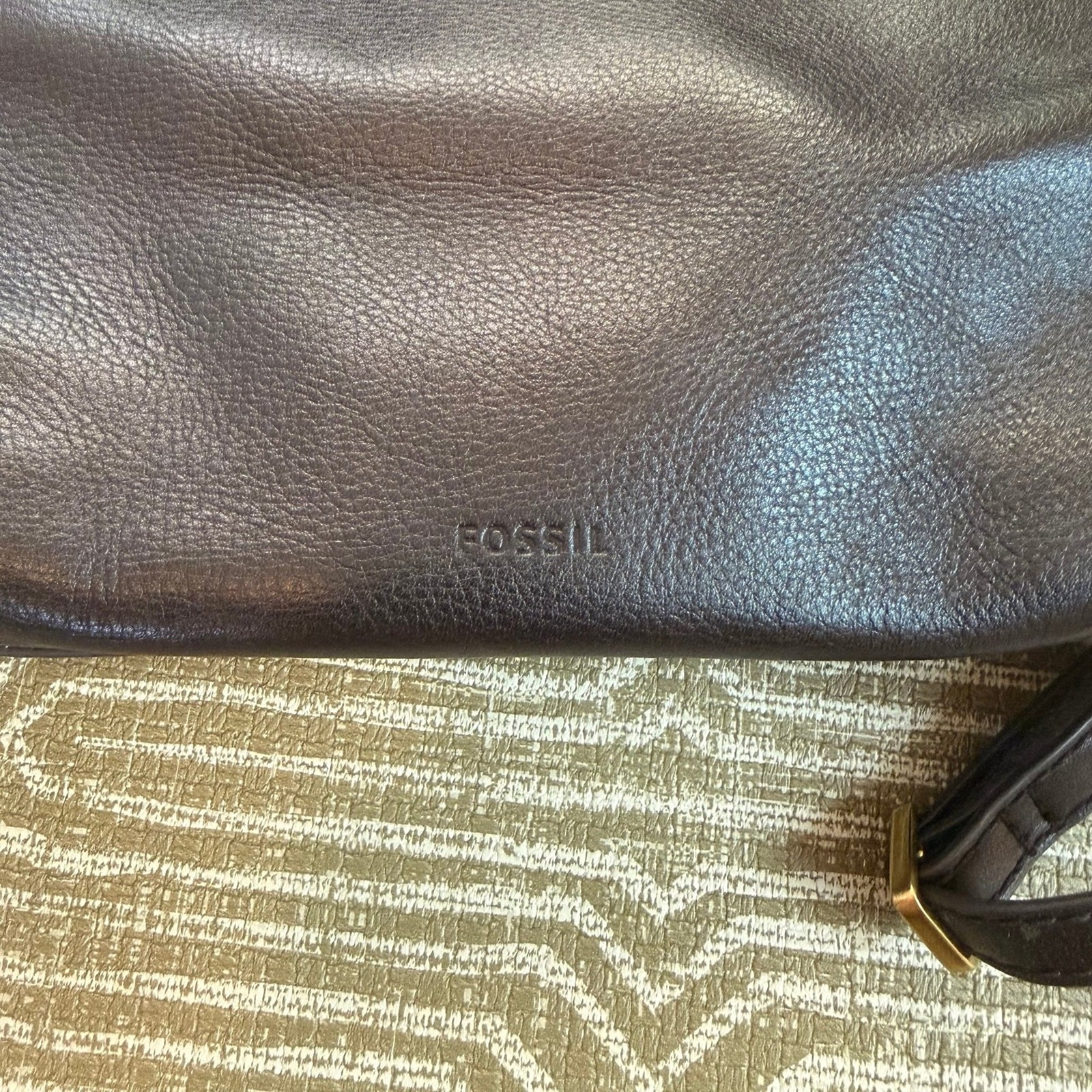 Fossil Matching Leather Backpack & Wallet Set Patchwork Stripe Haircalf Multi