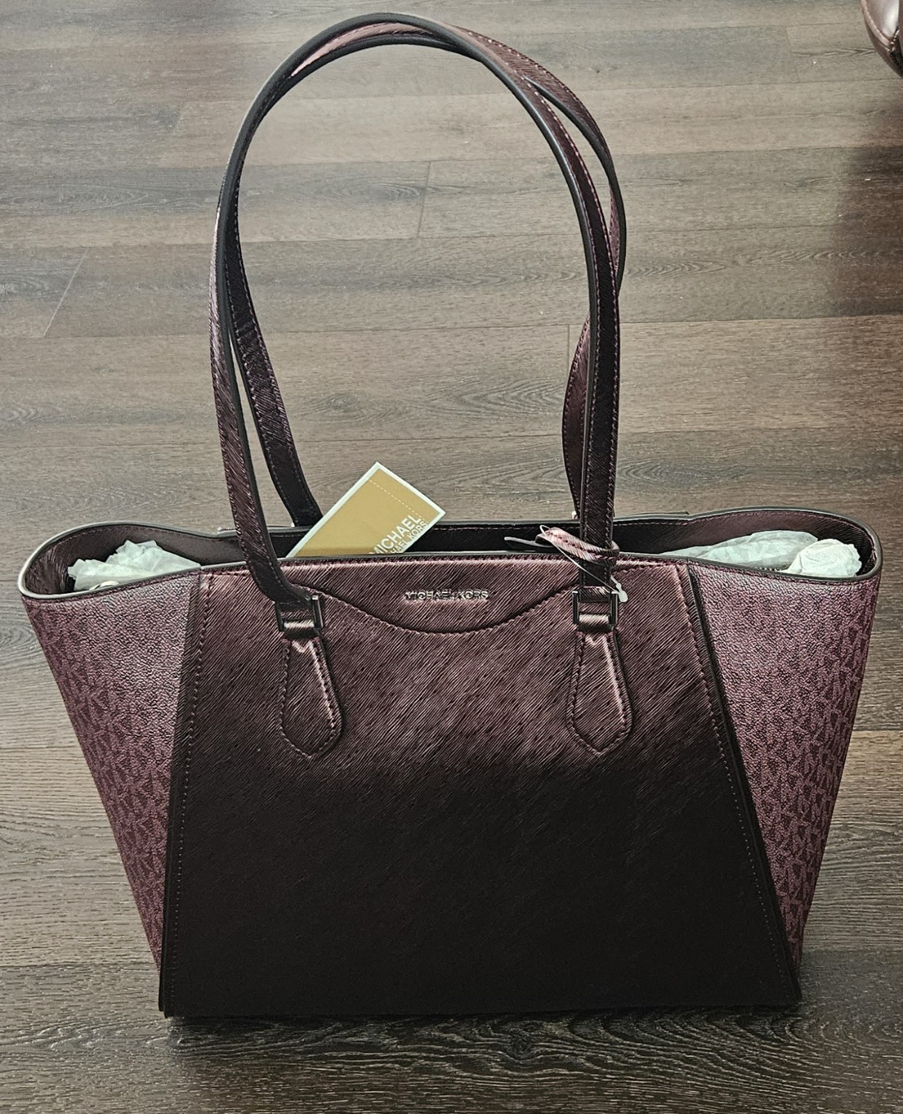 NWT Michael Kors Taryn LG Mf Tz Tote Oxblood