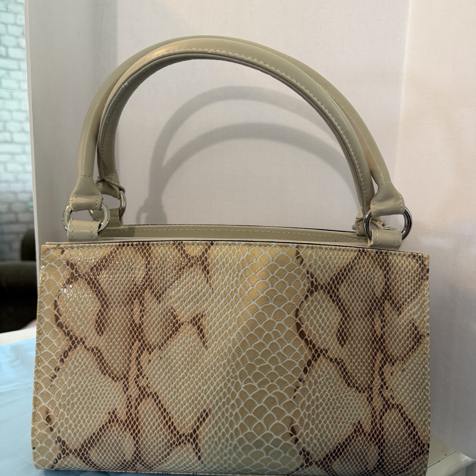 MICHE Bag Shells Classic Base Gold Toned Snake Skin Pattern