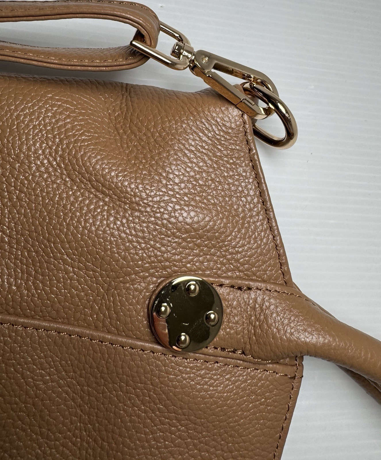 NEW Onna Ehrlich Leather Purse Womens Shoulder Bag Tan Beige