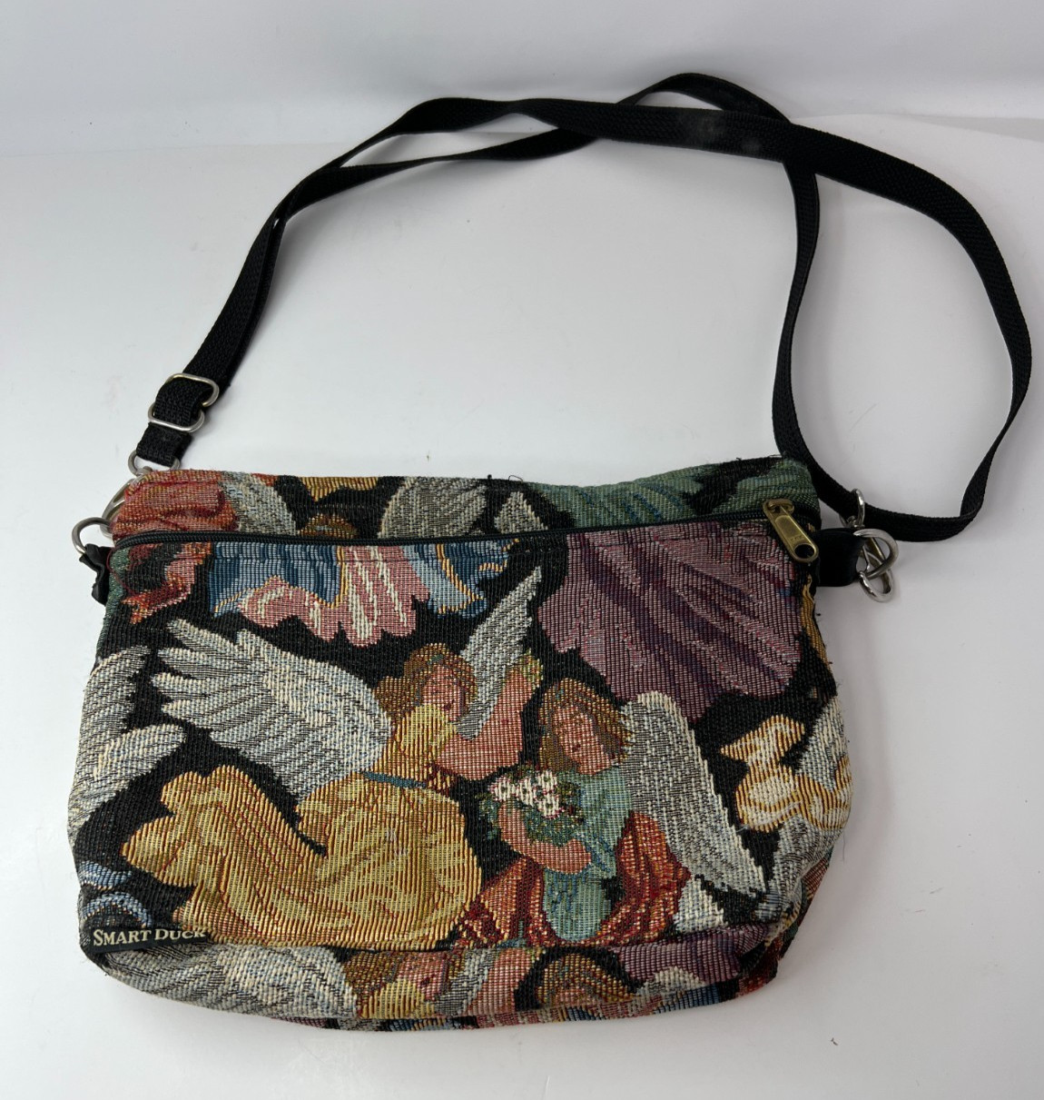 Smart Duck Vintage Tapestry Shoulder Bag/Crossbody Bag Angel Print Pockets