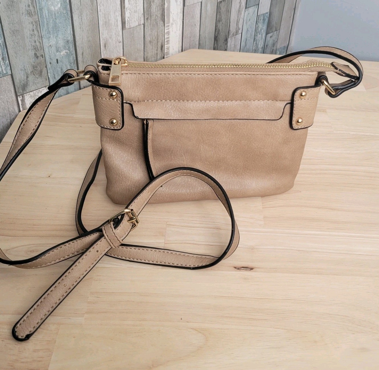 Crossbody Bag Celestial Zodiac Moon Star Lined Zipper Faux Leather
