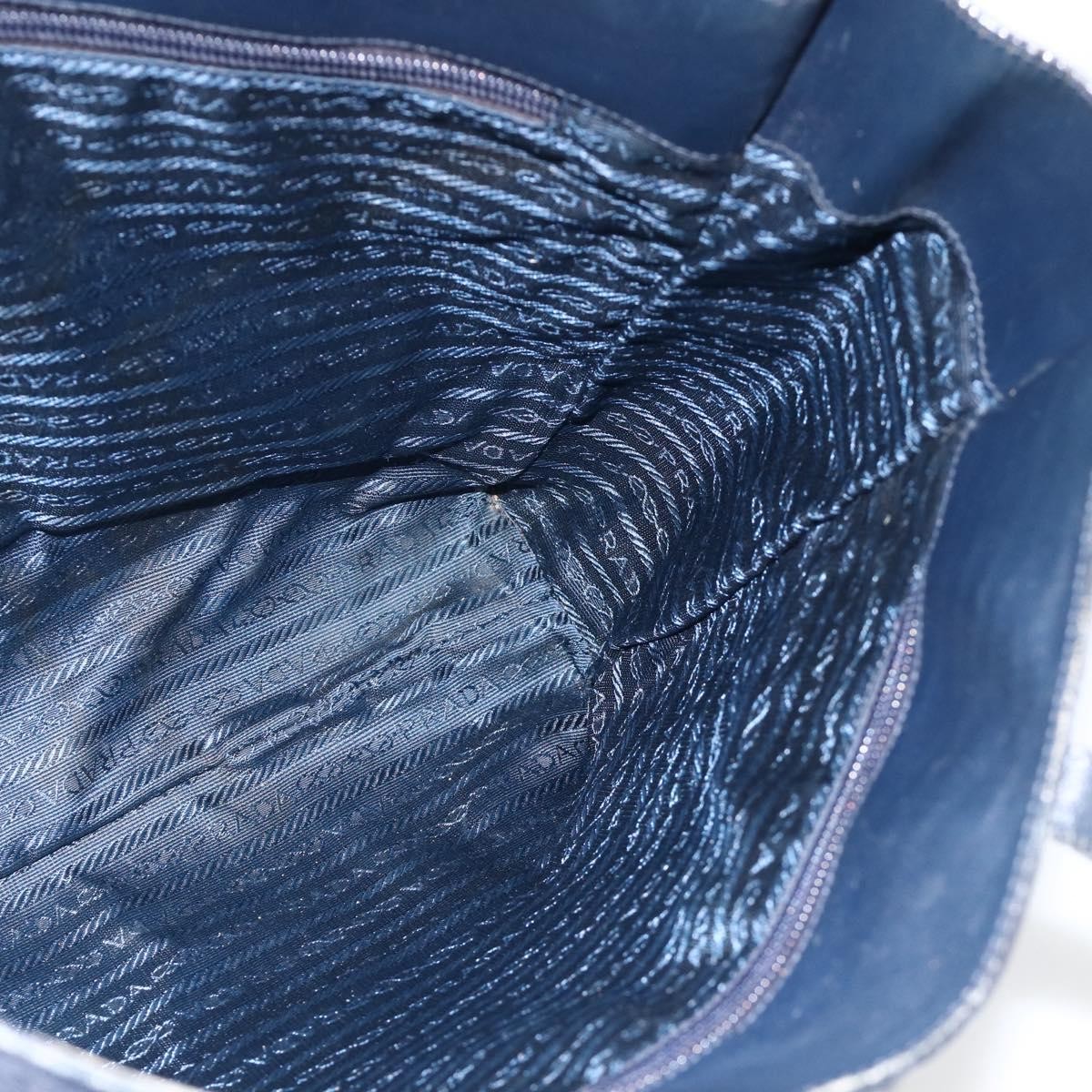 PRADA Tote Bag Harako leather Navy Auth 167194