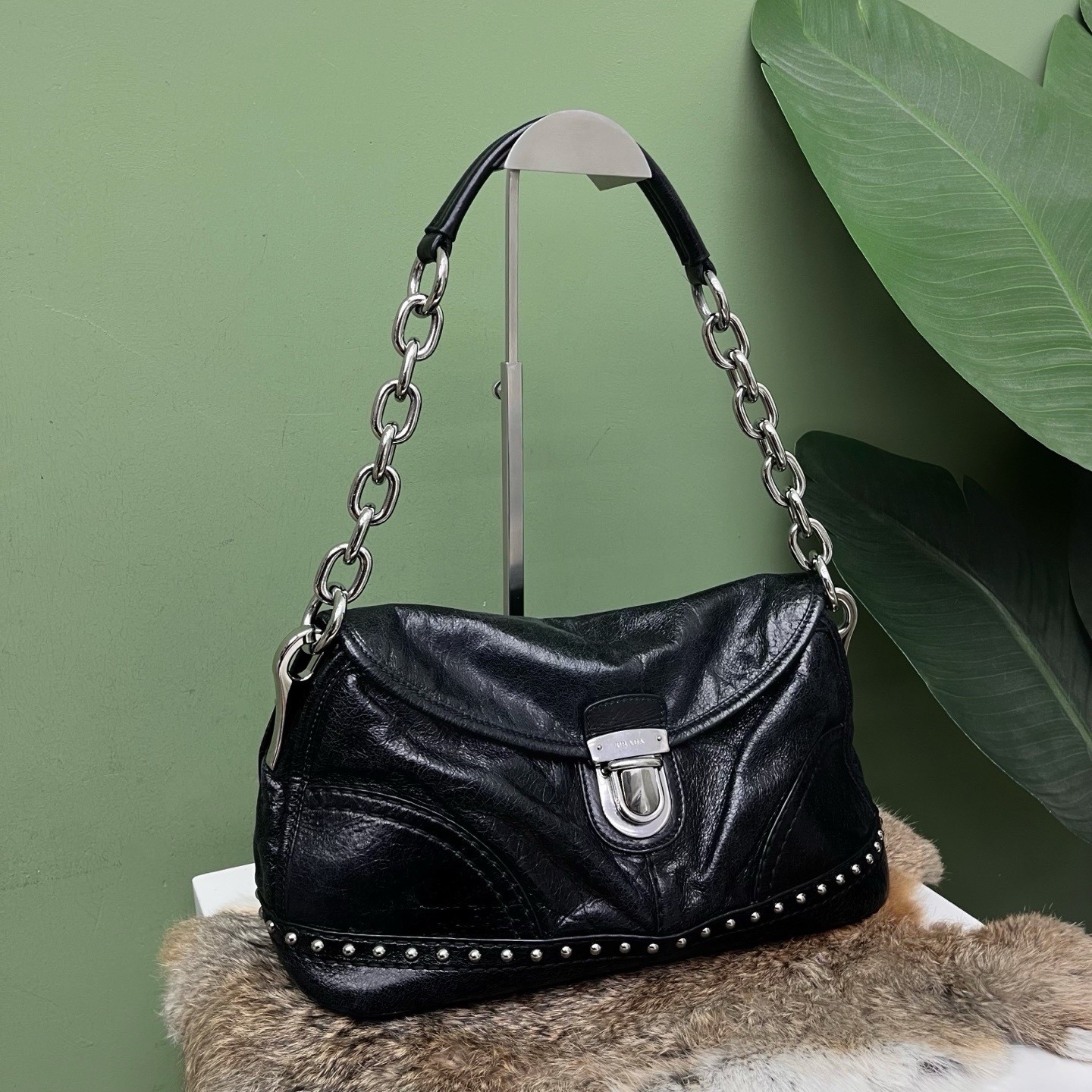 Prada Pre-Owned Authentic Underarm Bag 33*18*13 Free Tracked Shipping