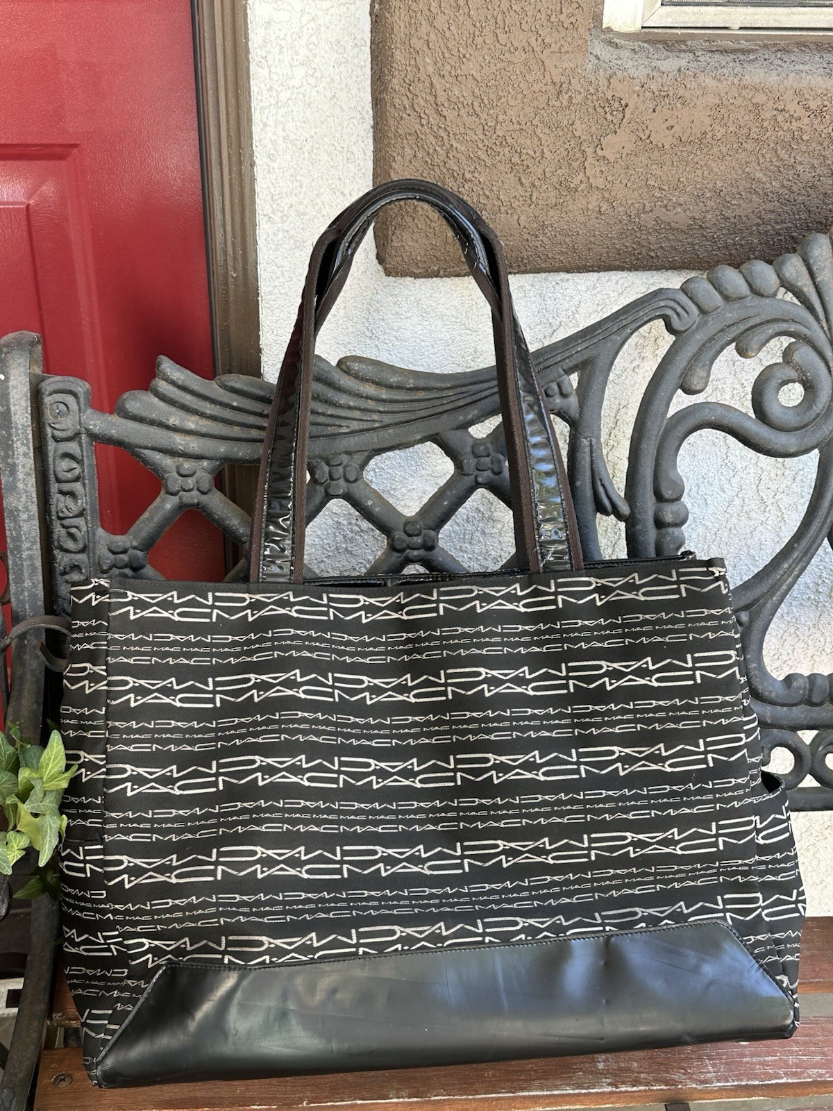 VINTAGE Y2K MAC COSMETICS Large Tote Bag BY MATT MURPHY 13.5″x18″ MAC Monogram