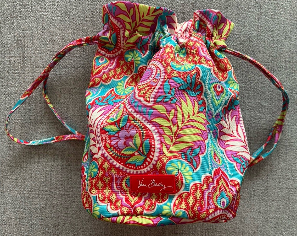 RARE Vera Bradley Paisley In Paradise Drawstring Ditty Bag NEW