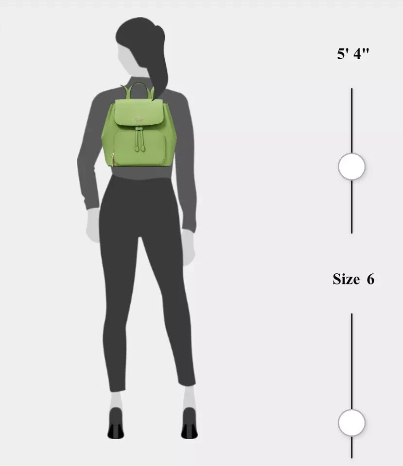Kate Spade Kristi Medium Flap Backpack Turtle Green Leather KA695 NWT $379 MSRP