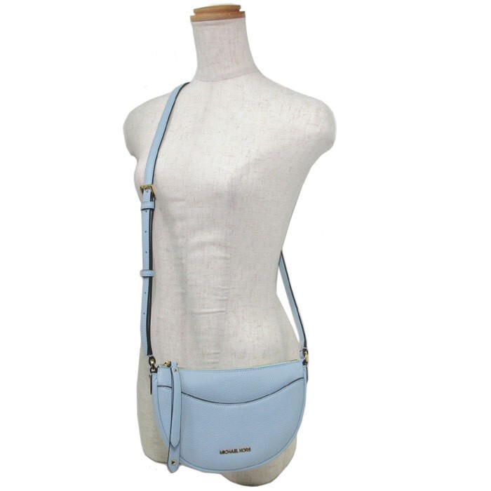 Michael Kors Dover Half Moon Crossbody Vista Blue Leather Bag 35R3G4DC5L NWT