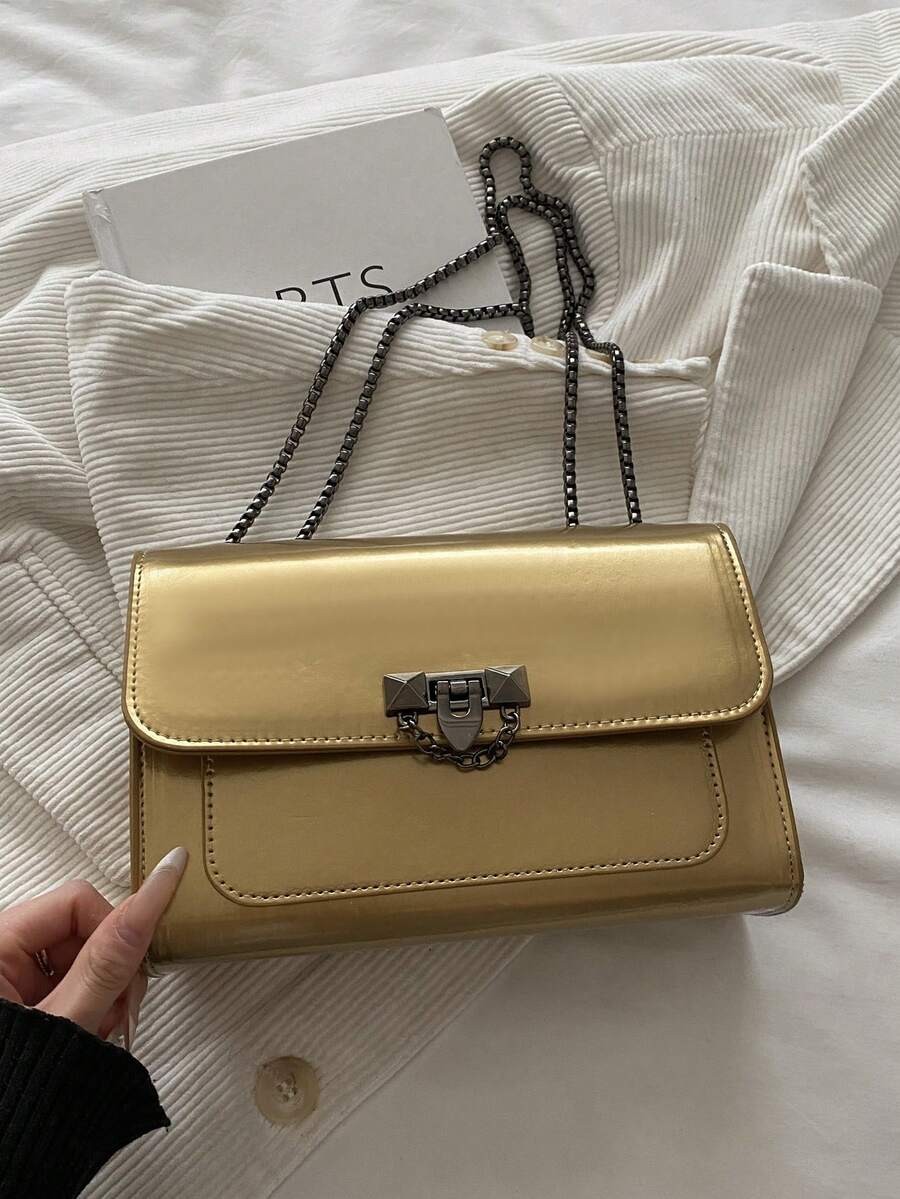 Mini Quilted PU Leather Crossbody Bag Women Chain Shoulder Square Handbag