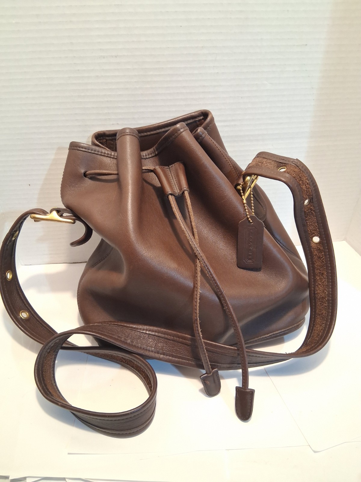 Vintage Coach 9952 Lula’s Legacy Bucket Bag Brown Leather Drawstring USA Purse