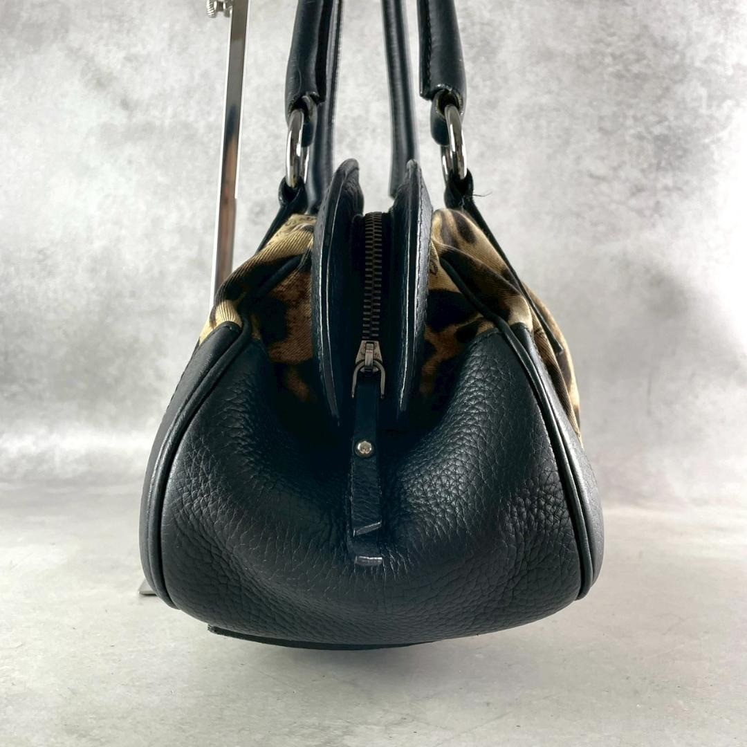 DOLCE & GABBANA Leopard Print Leather Tote Bag Y2K Italy Women Used Authentic