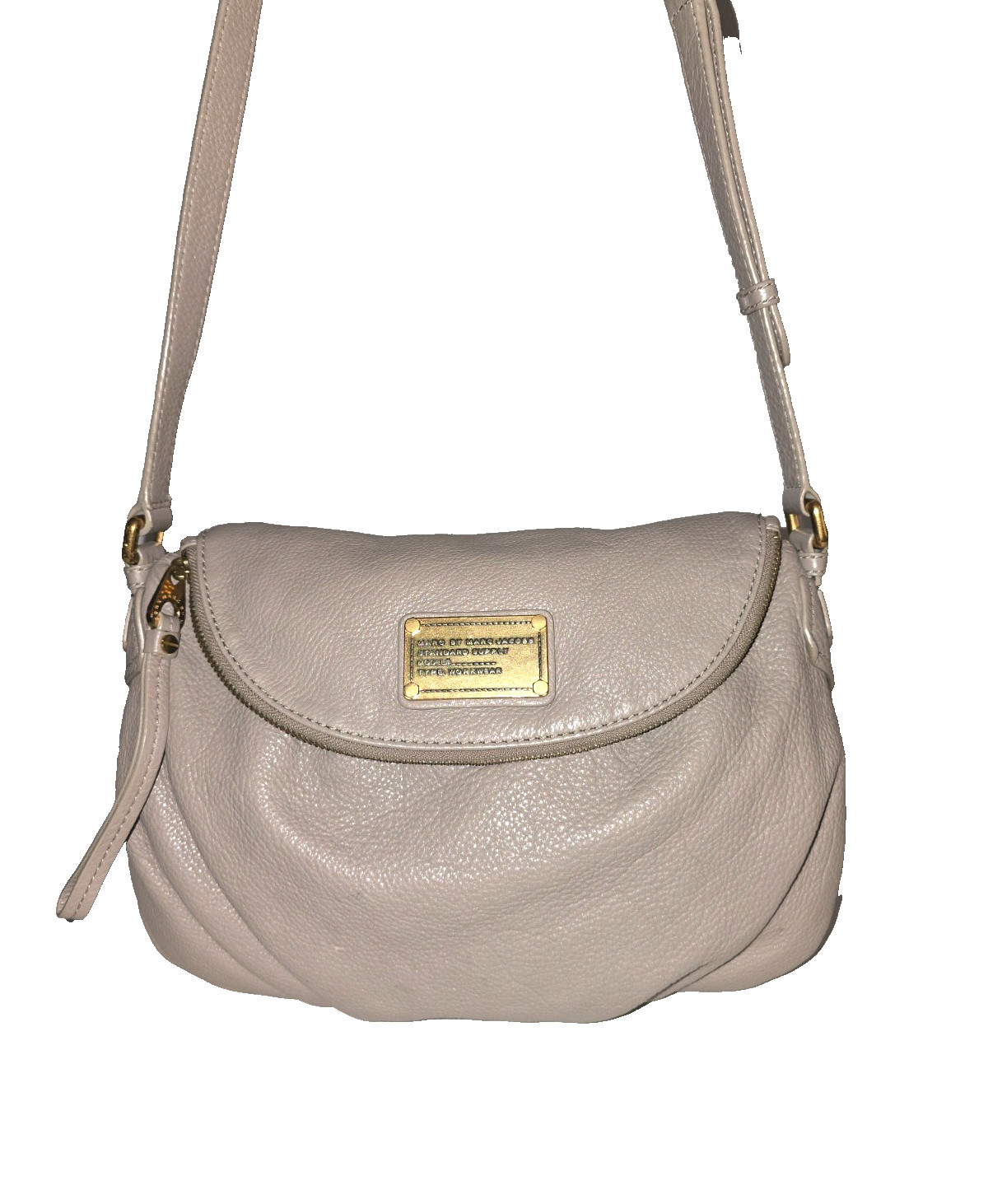 MARC BY MARC JACOBS Classic Q NATASHA Taupe Pebbled Crossbody Shoulder Bag