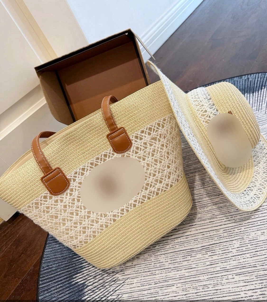 Tote and Hat Set Logo Embroidered
