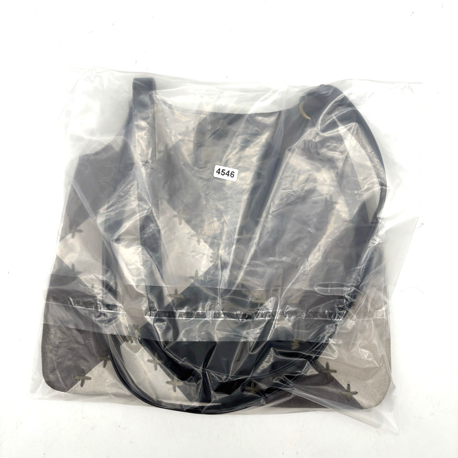 Vintage 90s Y2K Temp Design Black Gray Suede Embroidered Shoulder Bag 11×9.5″