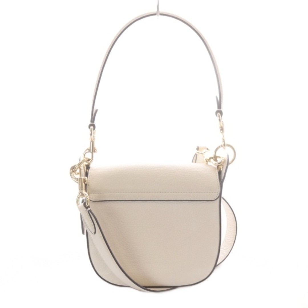 COACH Clio Shoulder Bag 2-way Handbag Leather Logo Beige 17 C5685 SR Used d73518