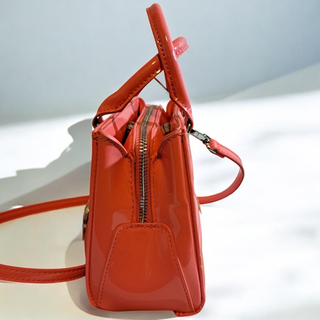 Steve Madden BMICKEY Coral Orange Patent Mini Satchel Crossbody NWT