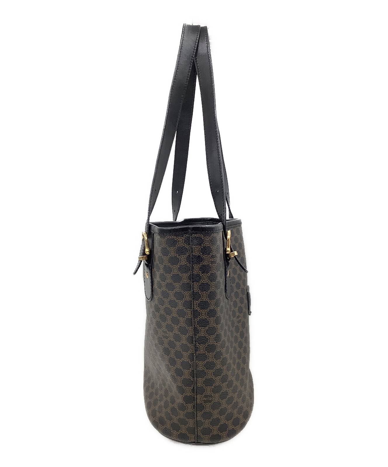 CELINE Macadam Tote Bag Black Women’s Pre-owned MC97/2 Japan F/S USED