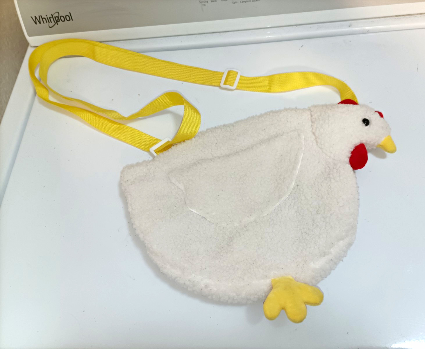 BonBon Chicken Novelty Crossbody Bag Adjustable Yellow Strap Zip Closure