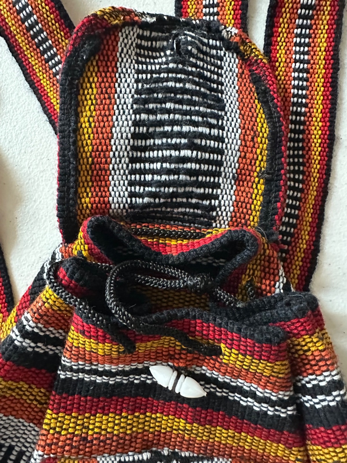 Small Woven Back Pack ~ Black/White/ Yellow/Orange/Red ~ Beach Bag
