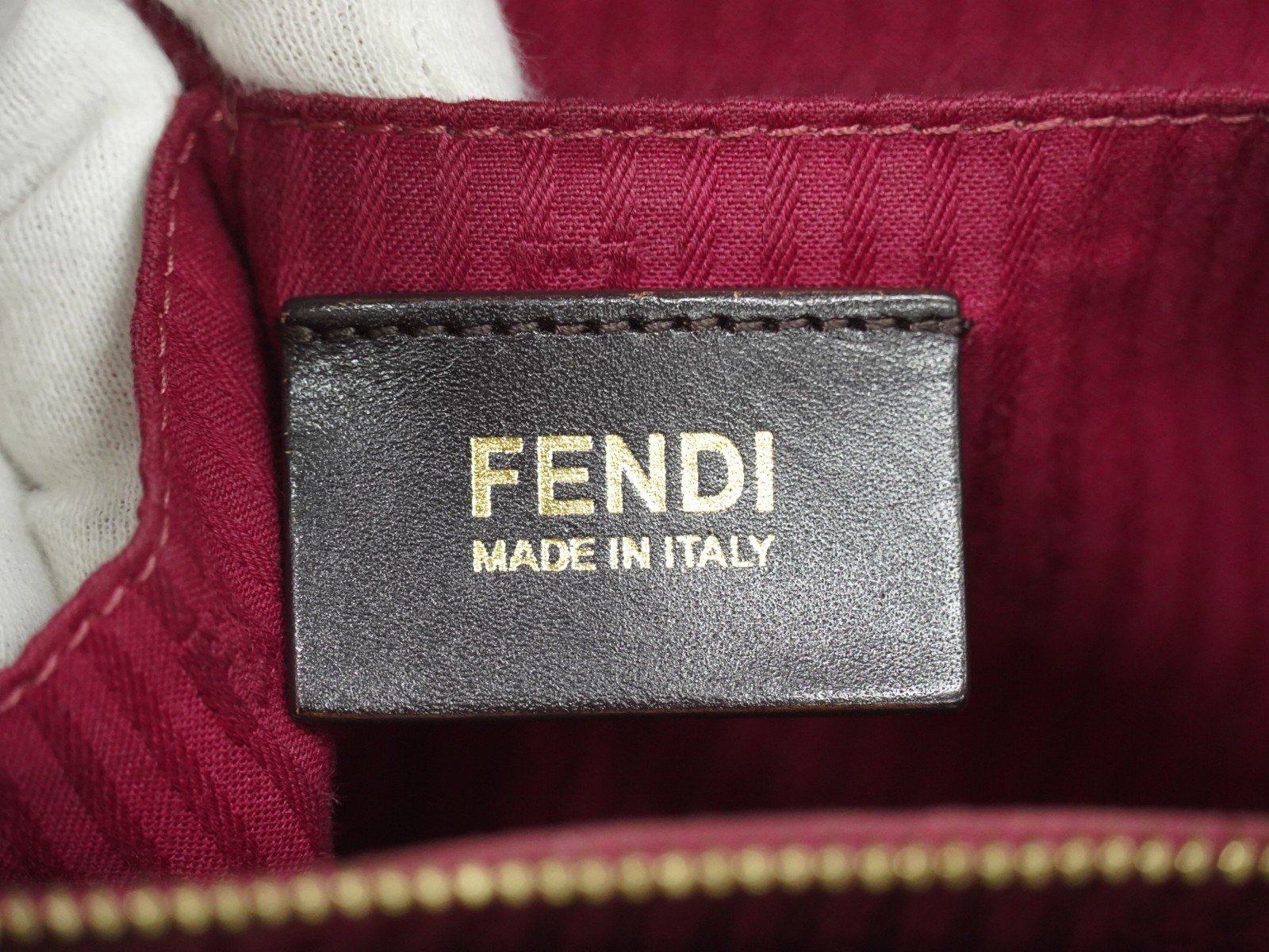 FENDI 2Jours 8BH250 Leather 2way Shoulder Tote Handbag Pink Gold