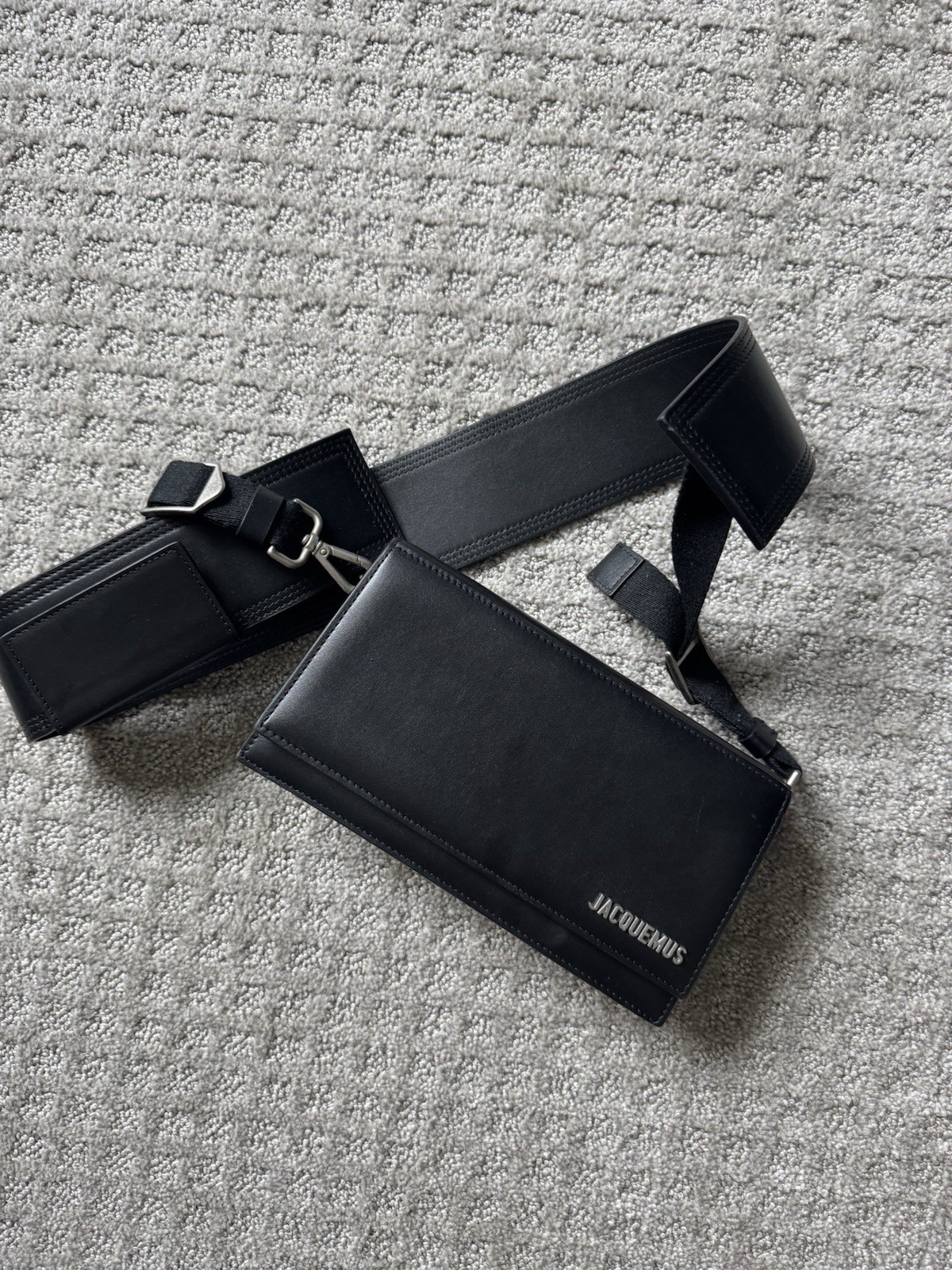 JACQUEMUS Le Bambino Homme Black Crossbody Bag