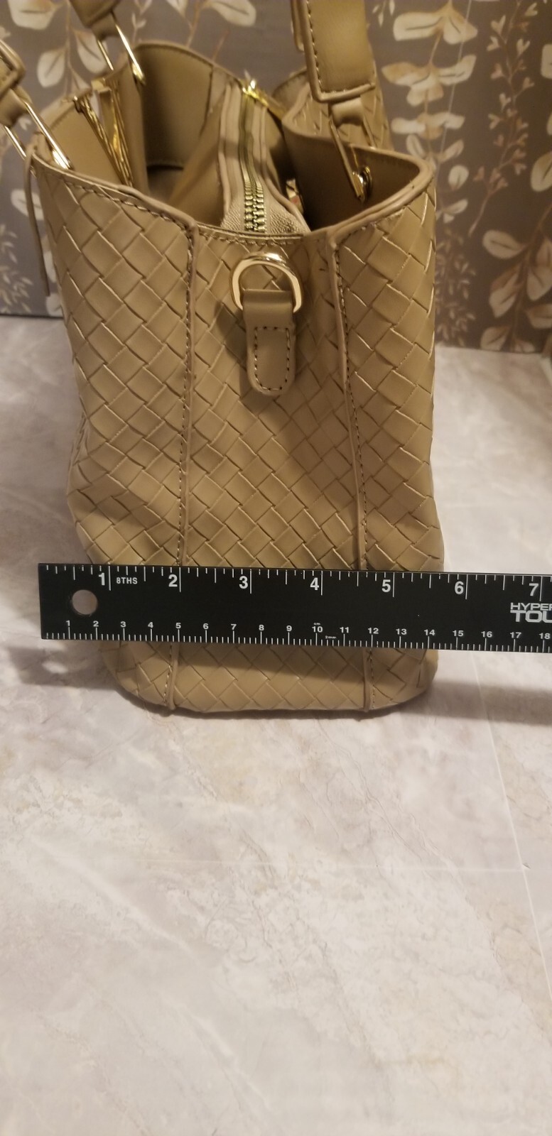 crossi Newyork handbag Weave Texture 3 Compartmentalized Zipper — w/o Strap