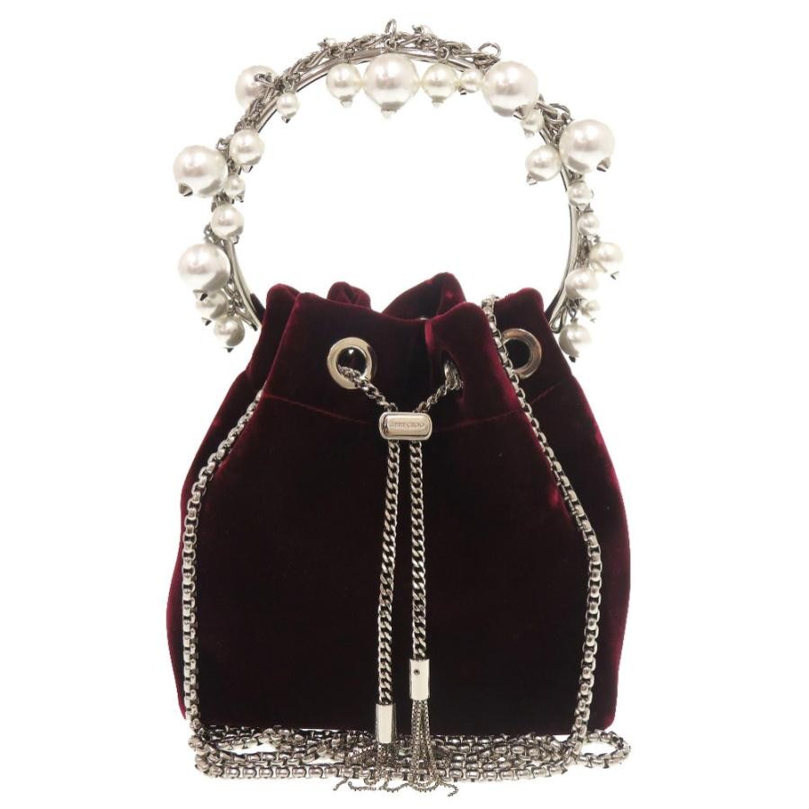 JIMMY CHOO Bag: Bonbon Burgundy W14H15D9cm w/dust bag;