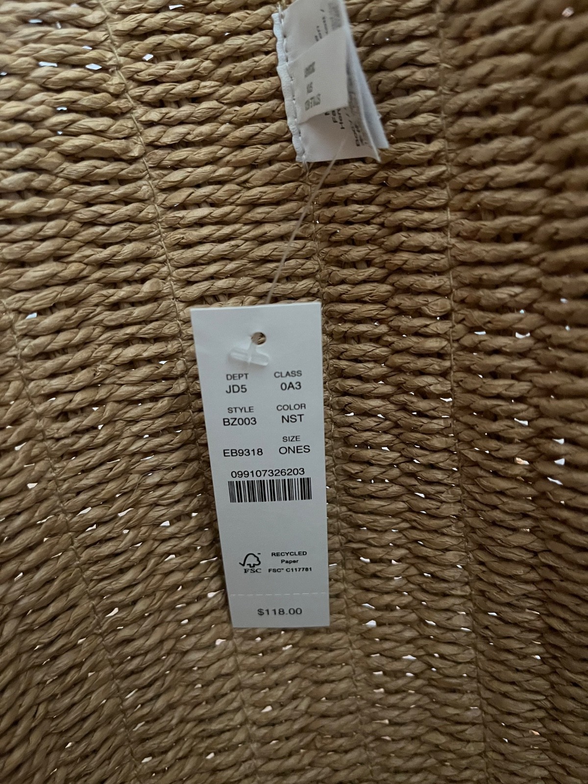NWT J.Crew Como Woven Straw Tote