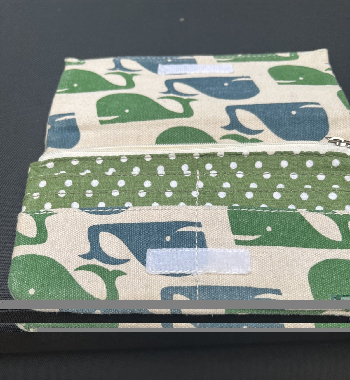 Bungalow 360 Whale Purse Tote Shoulder Bag Canvas Green Blue w/ Matching wallet