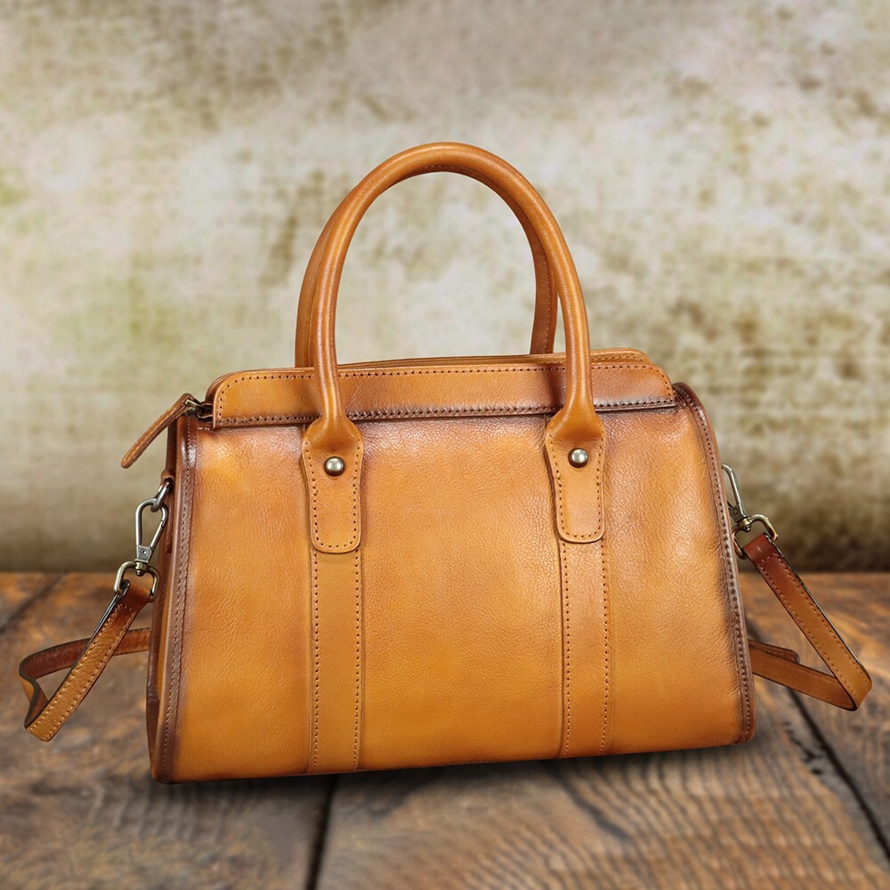 QWQ Hand Painted Bag Genuine Leather Vintage Crossbody Shoulder Bagfor Women