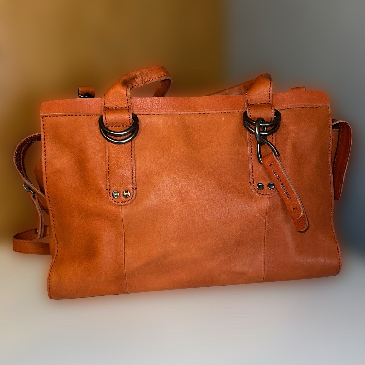 LuckyBrand Medium Satchel Top Handle Zip Detachable Strap Inner Pockets