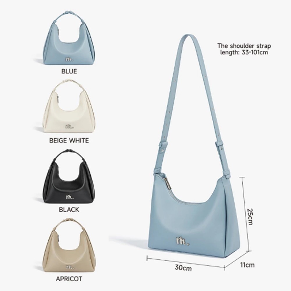 MOSSDOOM Deanna Bag For Women PU leather Shoulder Simple Korean Fashion Blue